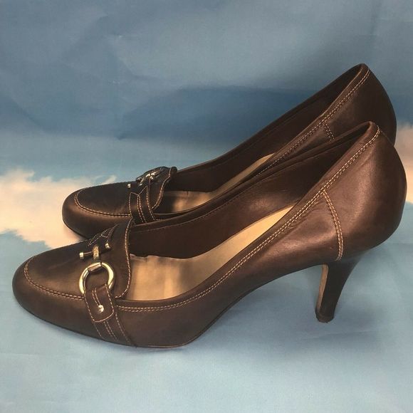 Circa Joan & David Shoes - Circa Joan And David Brown Leather Pump Size 9.5